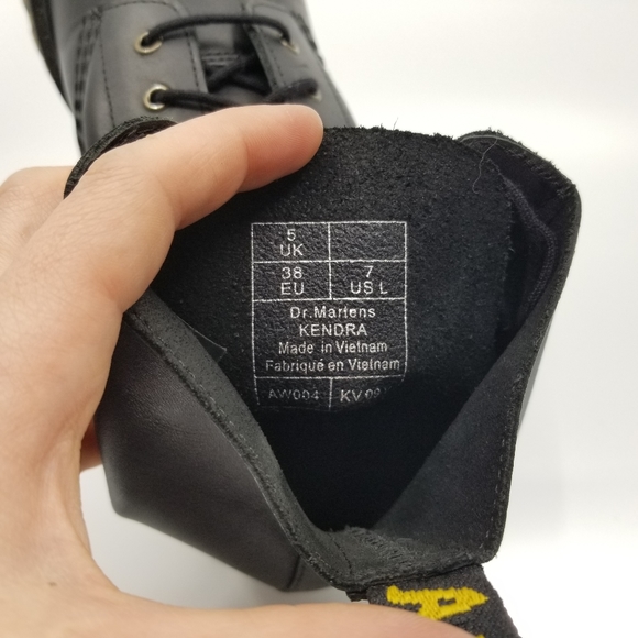 Dr. Martens "Kendra" Black Leather Lace-Up Heeled Boots - Picture 4 of 7